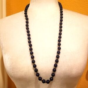 Vintage Blue Beaded Necklace
